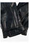 Men's Faux Leather Gloves with Fur Inside - 7