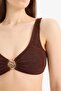 Regular Fit Wrinkled Textured Brown Bikini Top E0206Ax25Sm - 4