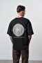 Men's Essential Embroidery Detailed Oversize T-Shirt Black