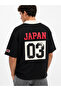 Men's Collar Detailed Oversize T-Shirt Black - 6