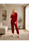Lace 3-Piece Velvet Pajamas - 2