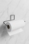 Adhesive Paper Towel Holder Black Paper Towel Rack Holder Metal - 3