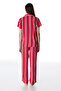 Red Fiona Buttoned Shirt and Pants Pajama Set - 4