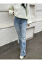 Slim Fit Flare Bootcut Jeans with Embroidery on the Back