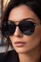 Women's uv400 black pilot retro sunglasses wp25-23 c2 - 3