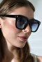 Women's Uv400 Oversized Black Square Glass Sunglasses 23013 C2 Gradient - 5