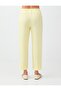 Light Yellow Linen Blend Woven Trousers with Detailed Cuffs - 5