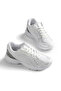 Women's White Patent Leather Thermo Sole Comfortable Lace-Up Sneaker
