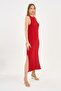 Straped, Openworked, Long Knitted Dress (A92533-S) - 4