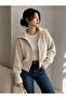 Turn-Down Collar Zippered Knitwear Cardigan - Jacket
