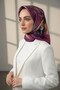 100% twill silk smoky floral pattern plum color 90x90 scarf edge stitching shape hand stitched - 3