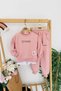 My Little Girl's Chosen Flower Embroidered Shirt Detailed Girl's 2-Piece Set - Pink