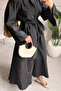 Ensade Summer Stylish Design Spanish Sleeve Blouse & Elastic Waist Skirt Hijab Black Set - 4