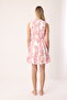 Hakim Collar Belted Pink Paisley Patterned Mini Dress - Lavinia - 3