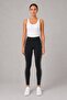 Black with White Piping High-Waist Shaping Leggings - 3