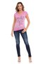 Wt344 Stoned Patterned Pink T-Shirt - 4