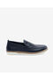Men's Navy Blue Genuine Leather Casual Shoes 6Y1Ua62624