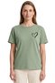 Women's Minimal Heart Printed Mint Oversize T-Shirt