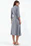 Women's Belted Shirt Dress Gray 1172 - 3