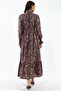Women's Belted Hijab Dress 1511 - Brown - 4