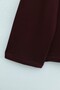 V-Neck Double Layer 2-Thread Combed Cotton Blouse - Burgundy - 4