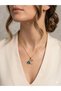 Swan Figured Blue Stone Zircon Detailed Gold Color Women's Steel Necklace Elegant Stylish Design - 7