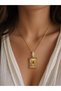 316L Stainless Steel Red Heart Motif Gold Necklace Gift - 2