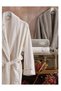 Dantele Premium Sare 6 Piece Velvet Cotton Family Bathrobe Set-Cream Beige - 2