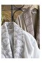 Dantele Premium Jacquard Diana 6 Piece Cotton Family Bathrobe Set-Cream Coffee - 2
