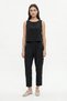 Black 34007 Crew Neck Zero Sleeve Pants Set - 2