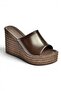 Y996559960 Brown Rustic Wedge Sole Women's Slippers - 7