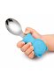 304 Steel Panda Baby Spoon Fork Set with Silicone Handle Bpa Free Ergonomic Non-Slip Blue - 4