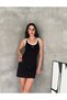 Women's Modal Fabric Embroidery Detailed V-Neck Dress - 2