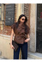 Brown Livorno Epaulet Belted Vest - 504326 - 3