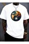 Men's Large Size Tree of Life Printed Oversize T-Shirt Casual Boyfirend