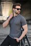 Anthracite Slim Fit Polo Collar Knitwear Men's T-Shirt E7491