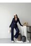 Women's Belted Blazer Pants Double Suit