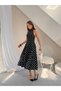 Premium Polka Dot Halter Neck Midi Dress Stylish and Elegant Design - 4