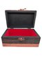 Vintage Wood, Leather and Metal-Coated Decorative Jewelry Box with Lock - 4