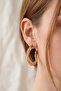 Metal Wave Hoop Earrings 7 Cm. - 2