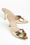716 Gold Patent Leather Pointed Toe Heeled Women's Slippers - 4