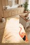 Sdt Flamingo Bird Patterned Floral Border Beige Modern Woven Base Decorative Carpet Sdt841 - 2