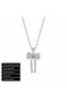 Gift Bowknot Figured 316L Steel Zircon Stone Women's Necklace 60cm