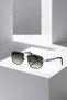 Uv400 Protection Metal Frame Men Sunglasses Black Silver Green Color Plg-2118C4