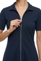 Women's Short Sleeve Double Zipper Mini Modal Dress - 3