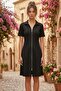 Women's Short Sleeve Double Zipper Mini Modal Dress - 5