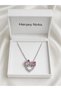 Pink Stone Heart Bowknot Pendant 316L Steel Women's Gift Necklace - 3