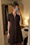 Women's Short Sleeve Double Zipper Mini Modal Dress - 4