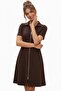 Women's Short Sleeve Double Zipper Mini Modal Dress - 7