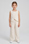 Girl's Muslin Fabric Heart Embroidered Comfortable Fit Two-Piece Set - 2